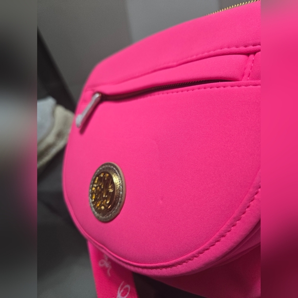 New LILLY PULITZER GIAVANNA AURA PINK NEOPRENE CROSSBODY BAG PURSE - Picture 8 of 11